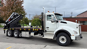 HIAB X-HiPro 418EP-5 Precast Crane with Kenworth Truck Work-Ready Package for Sale
