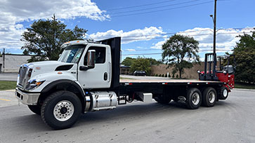 Moffett M8 55.3-10 NX Forklift and International Truck Work-Ready Package